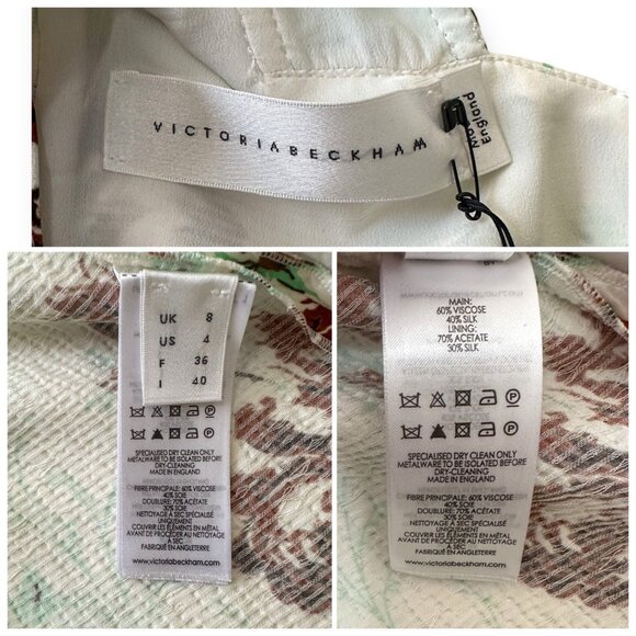 Victoria Beckham SS17 Rose Crepon D‑Ring Mini Dress UK8 US4, NWT - Picture 6 of 16